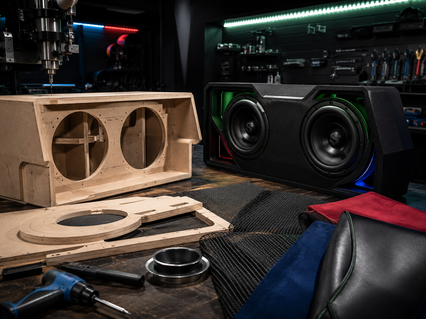 Custom subwoofer box build in progress
